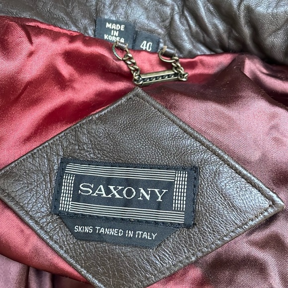 Vintage 90’s brown SAXONY leather oversized jacket - Picture 16 of 16